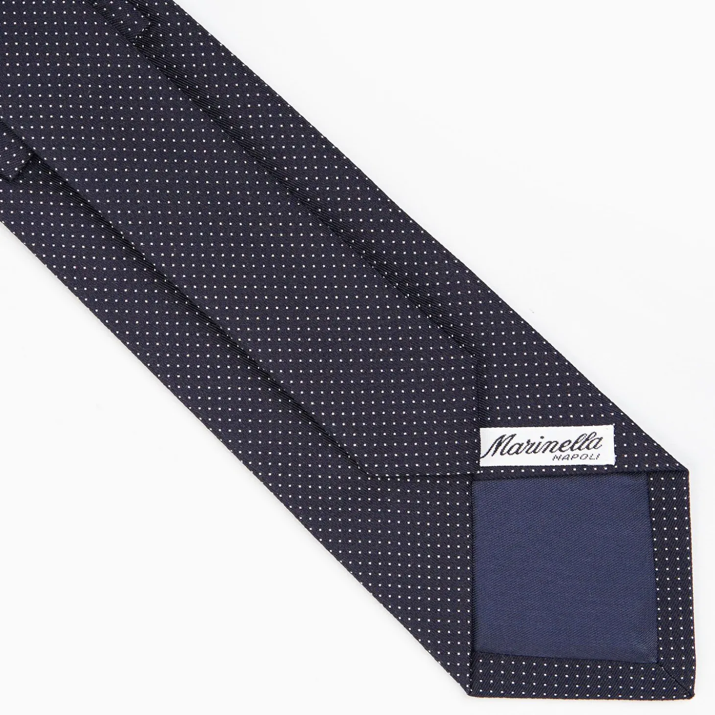 Dark Blue Ceremonial Jacquard Silk Tie Small Geometric Pattern