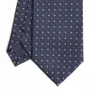 Dark Blue Cerimonial Silk Satin Tie - Small Geometric Pattern