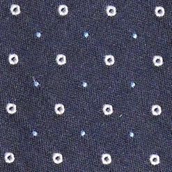 Dark Blue Cerimonial Silk Satin Tie - Small Geometric Pattern