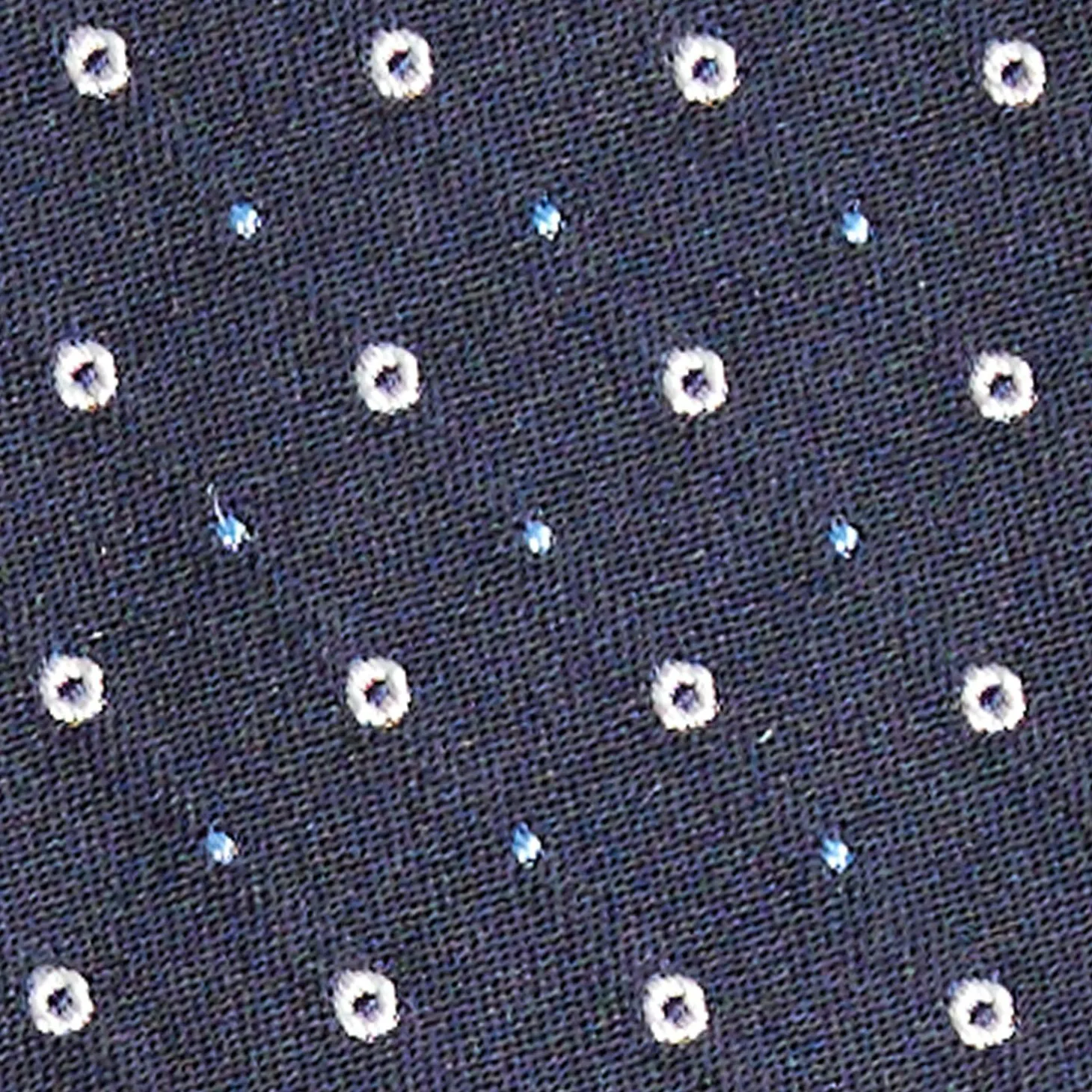 Dark Blue Cerimonial Silk Satin Tie - Small Geometric Pattern