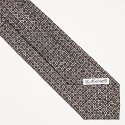 Dark Blue Extra Long Sartorial Silk Tie - Paisley Pattern