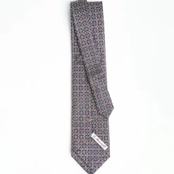 Dark Blue Extra Long Sartorial Silk Tie - Paisley Pattern