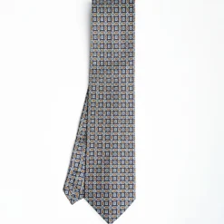 Dark Blue Extra Long Sartorial Silk Tie - Paisley Pattern