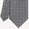 Dark Blue Extra Long Sartorial Silk Tie - Paisley Pattern