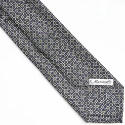 Dark Blue Extra Long Sartorial Silk Tie - Paisley Pattern