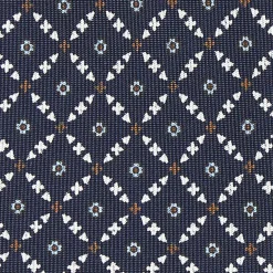 Dark Blue 9 Fold Sartorial Silk Tie Small Flower Pattern