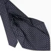 Dark Blue 9 Fold Sartorial Silk Tie Small Flower Pattern