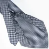 Dark Blue 7 Fold Sartorial Silk Tie - Small Flower Pattern