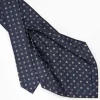 Dark Blue 5 Fold Sartorial Silk Tie - Small Flower Pattern