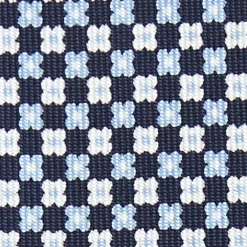 Dark Blue 5 Fold Sartorial Silk Tie - Small Flower Pattern