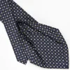 Dark Blue 5 Fold Sartorial Silk Tie - Small Flower Pattern