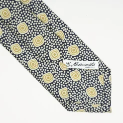 Dark Blue Heritage Collection Silk Tie - Large Geometric Pattern