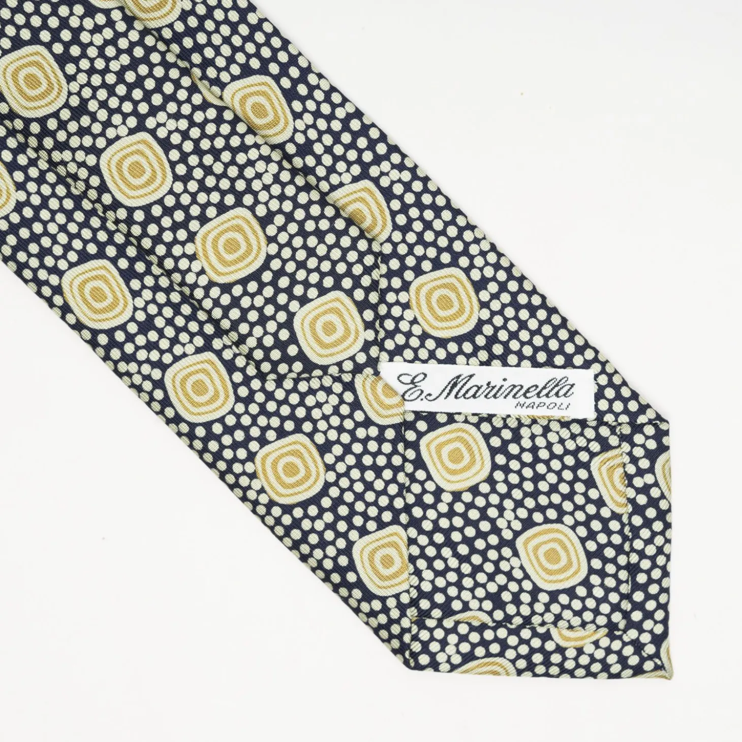 Dark Blue Heritage Collection Silk Tie - Large Geometric Pattern