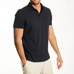 Dark Blue Jersey Short Sleeve Polo Shirt