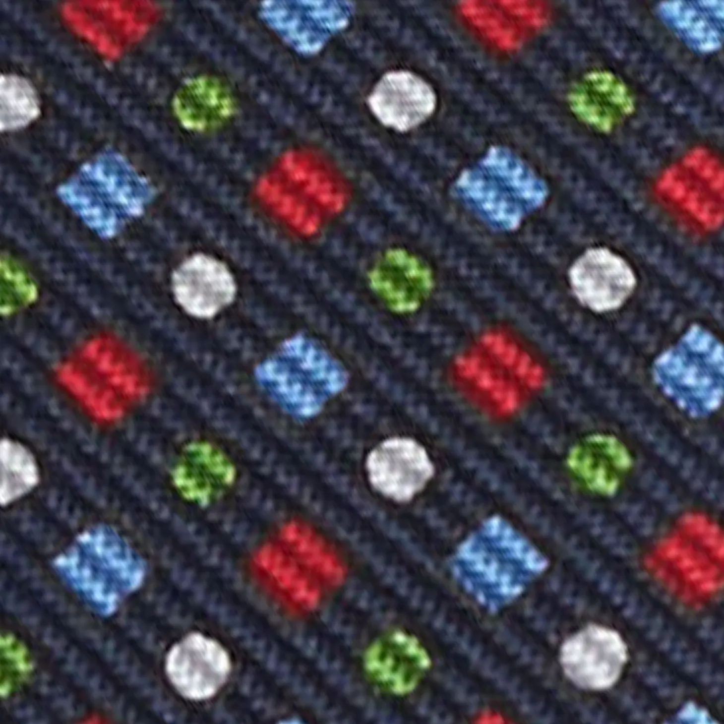 Dark Blue Keyfob In Silk And Leather