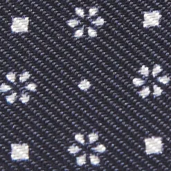 Dark Blue Keyfob In Silk And Leather