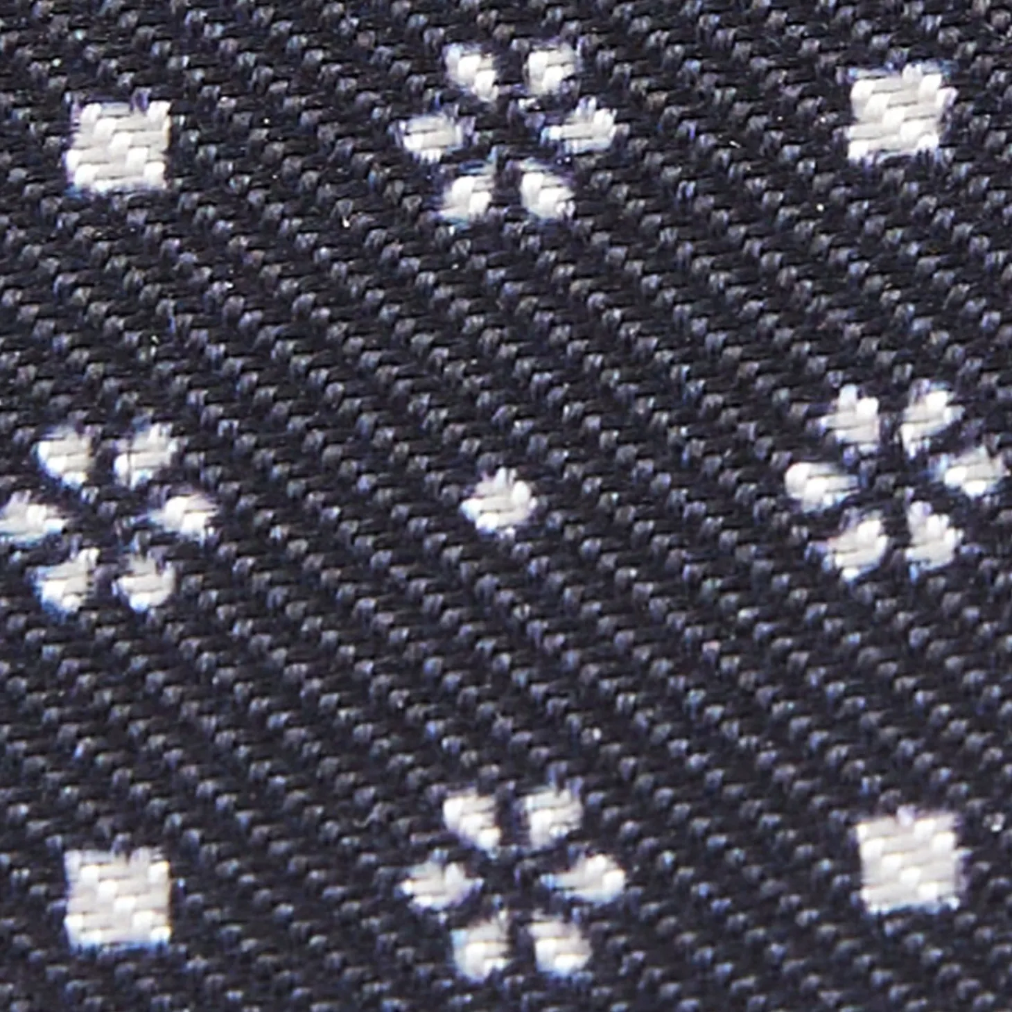 Dark Blue Keyfob In Silk And Leather