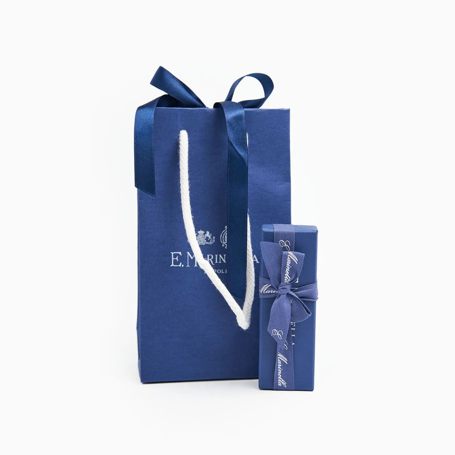 Dark Blue Keyfob In Silk And Leather