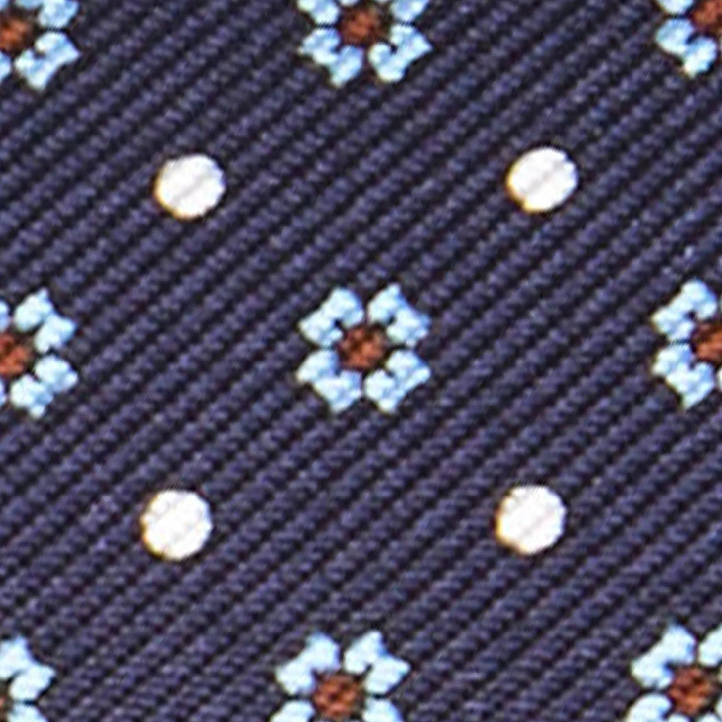 Dark Blue Keyfob In Silk And Leather