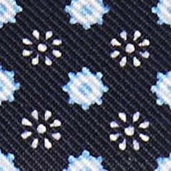 Dark Blue Keyfob In Silk And Leather