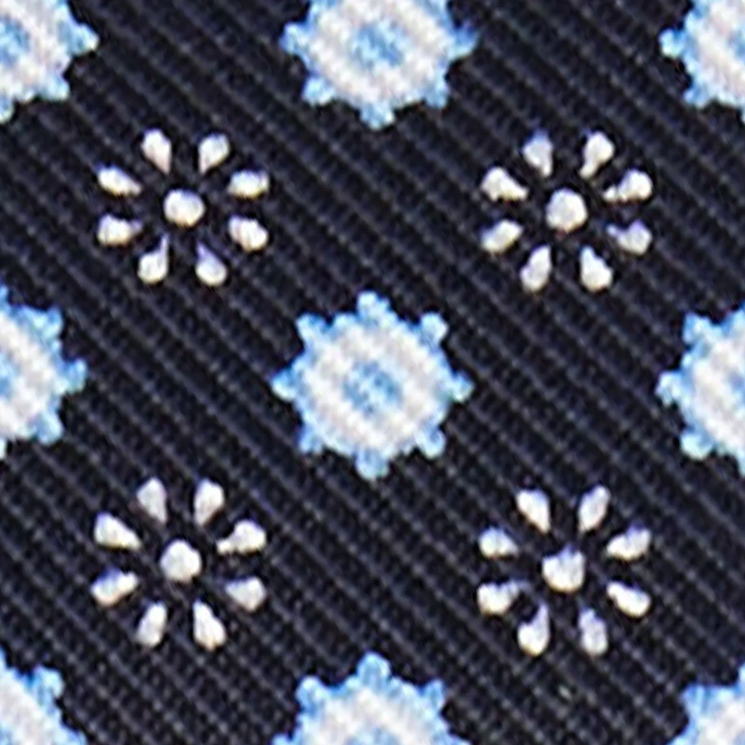 Dark Blue Keyfob In Silk And Leather
