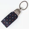 Dark Blue Keyfob In Silk And Leather