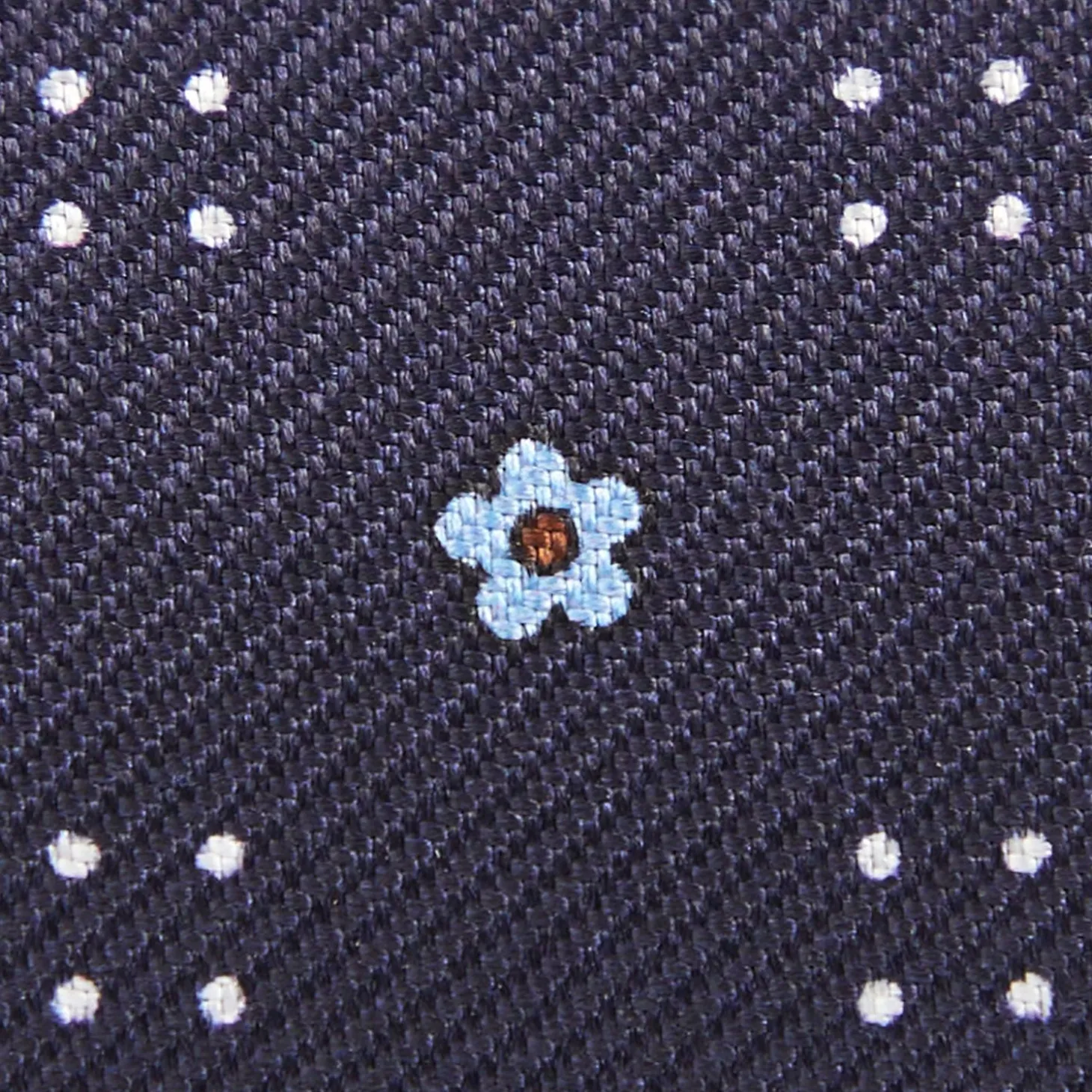 Dark Blue Keyfob In Silk And Leather