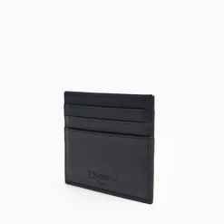 Dark Blue Leather Credit Card Holder - 7 Compartments