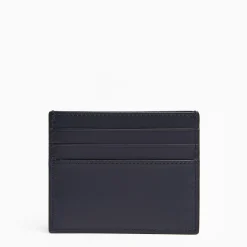 Dark Blue Leather Credit Card Holder - 7 Compartments