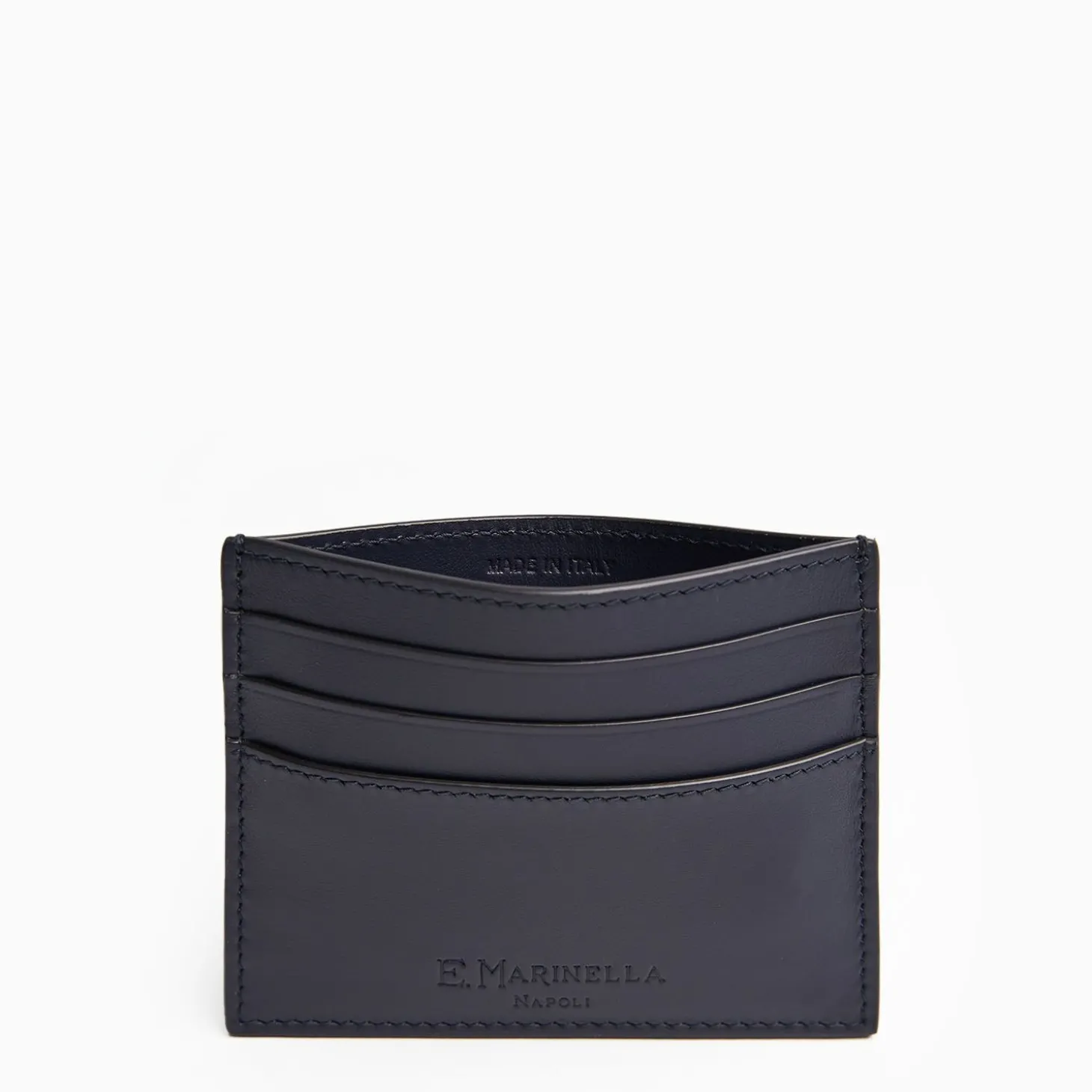 Dark Blue Leather Credit Card Holder - 7 Compartments