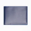 Dark Blue Leather Horizontal Wallet