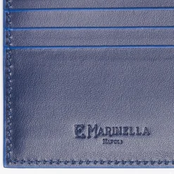 Dark Blue Leather Horizontal Wallet