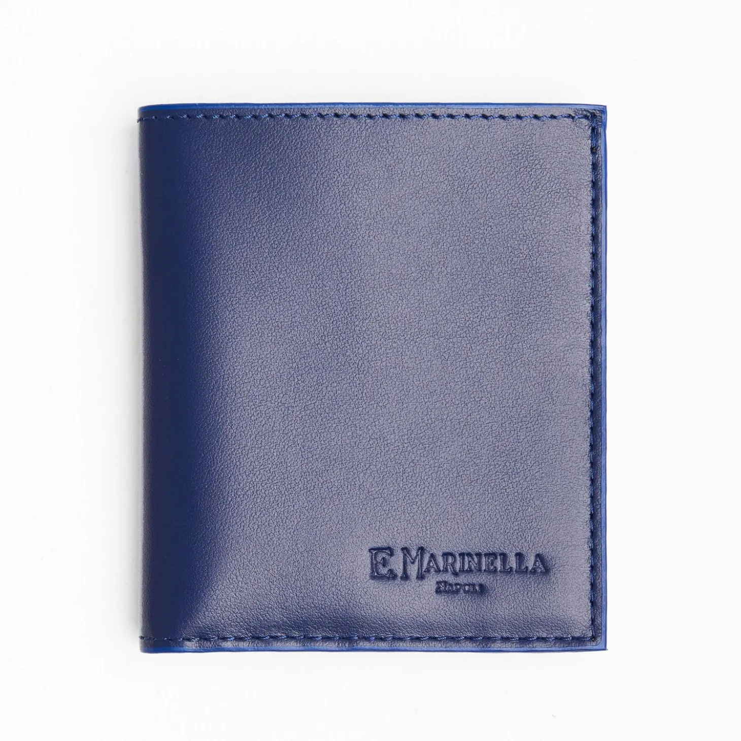 Dark Blue Leather Small Wallet