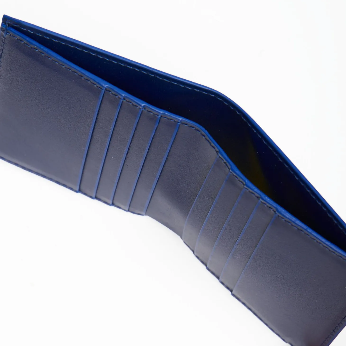Dark Blue Leather Small Wallet