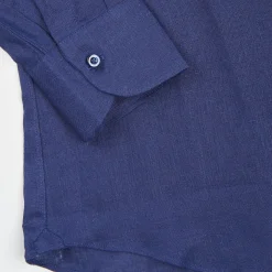 Dark Blue Linen Shirt
