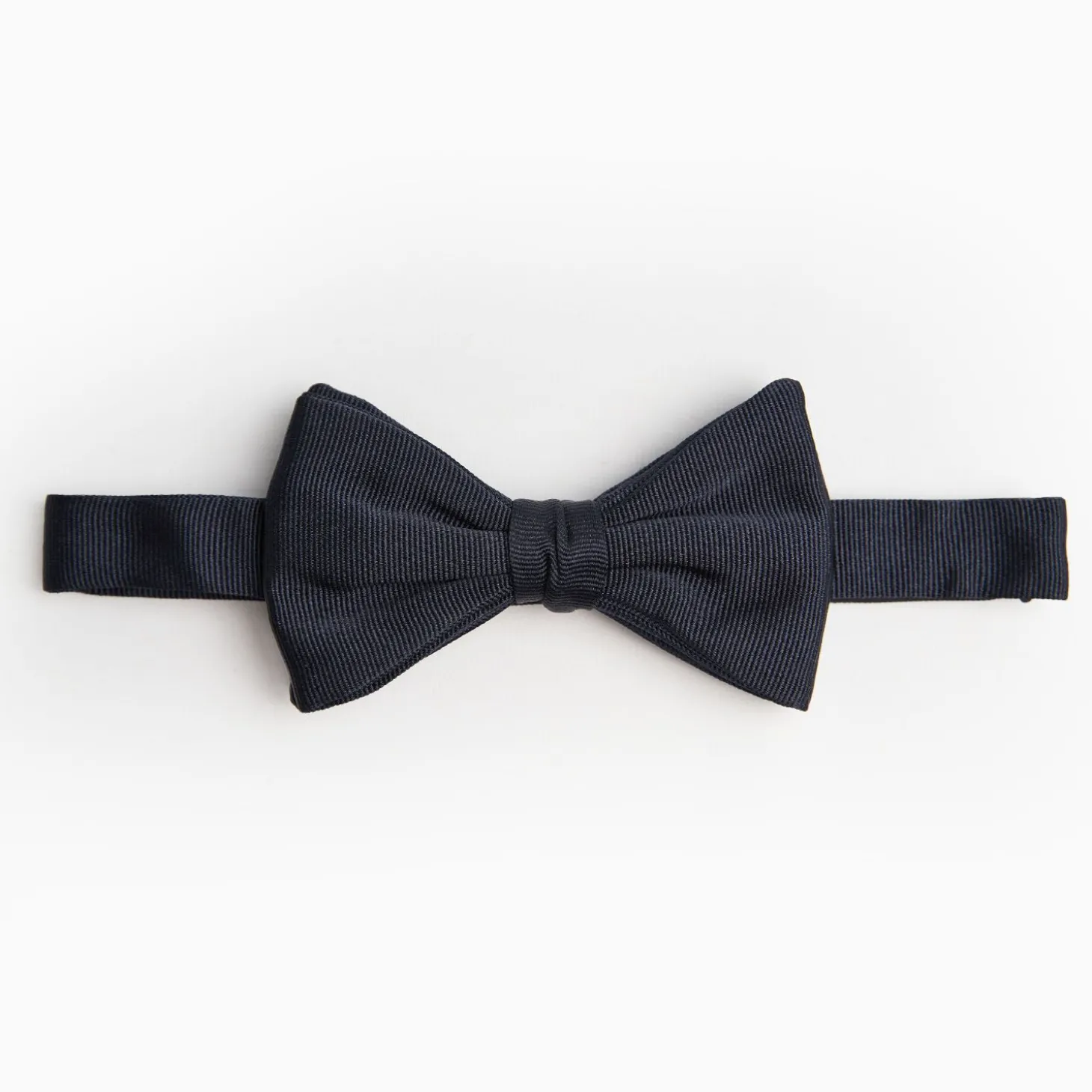 Dark Blue Pre-Knotted Silk Bowtie Solid Color