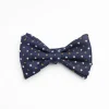 Dark Blue Pre-Knotted Silk Bowtie- Small Flower Pattern