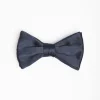 Dark Blue Pre-Knotted Silk Satin Bowtie - Solid Color