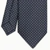 Dark Blue Sartorial Classic Silk Tie Polka Dot Pattern