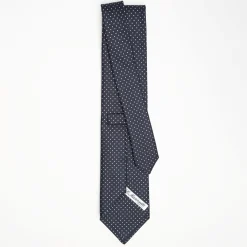 Dark Blue Sartorial Classic Silk Tie Polka Dot Pattern