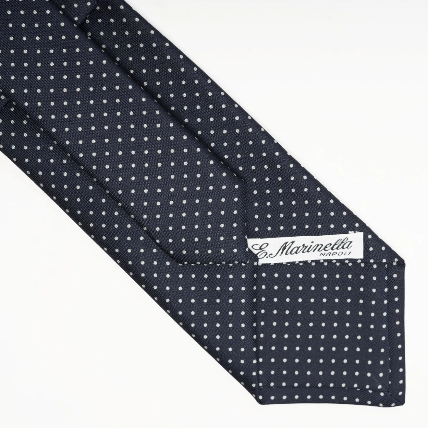 Dark Blue Sartorial Classic Silk Tie Polka Dot Pattern
