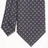 Dark Blue Sartorial Classic Silk Tie Small Flower Pattern