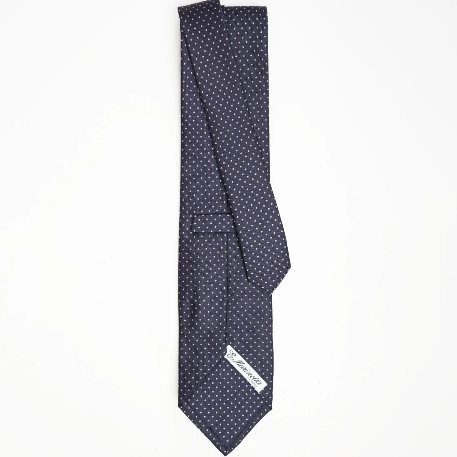 Dark Blue Sartorial Classic Silk Tie Polka Dot Pattern