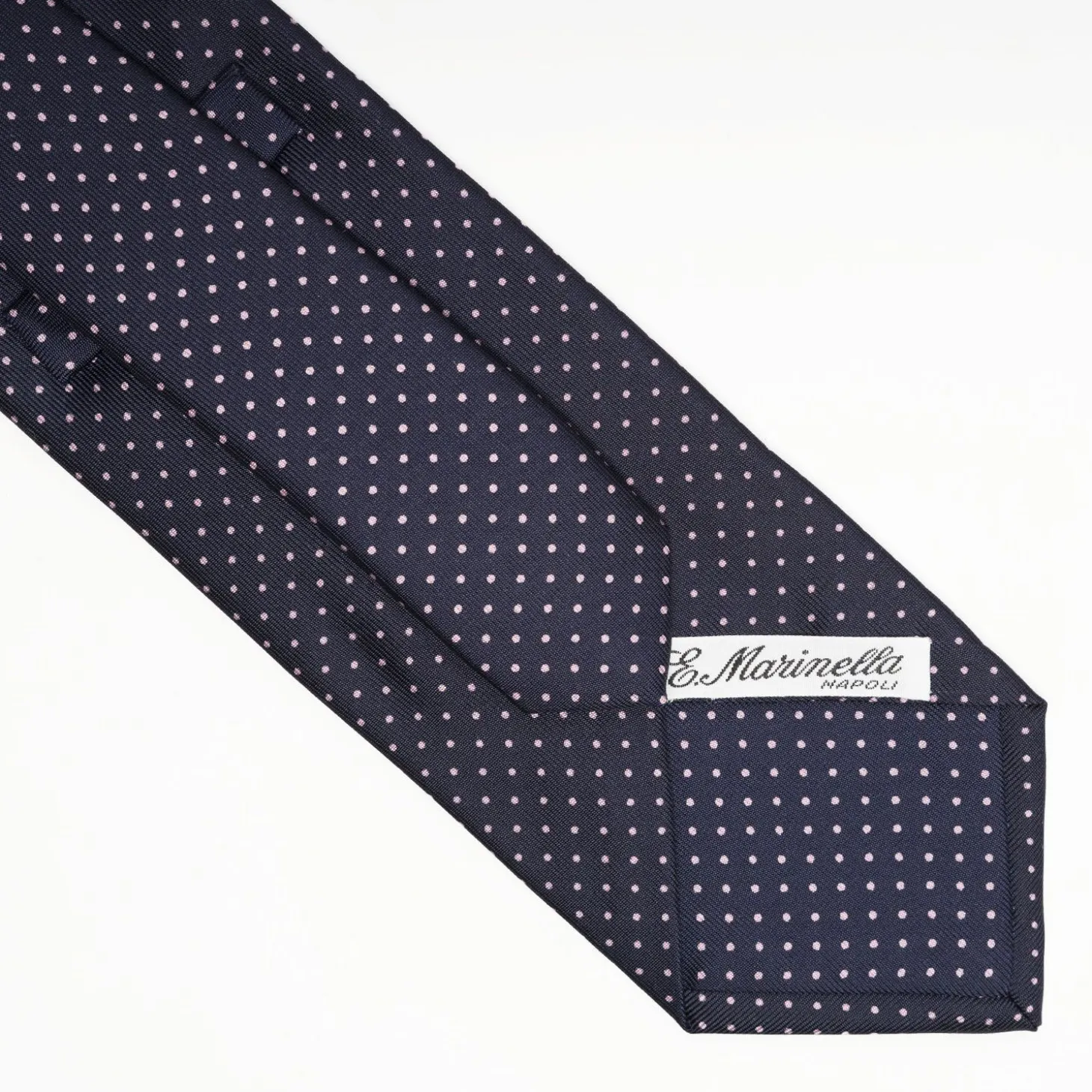 Dark Blue Sartorial Classic Silk Tie Polka Dot Pattern