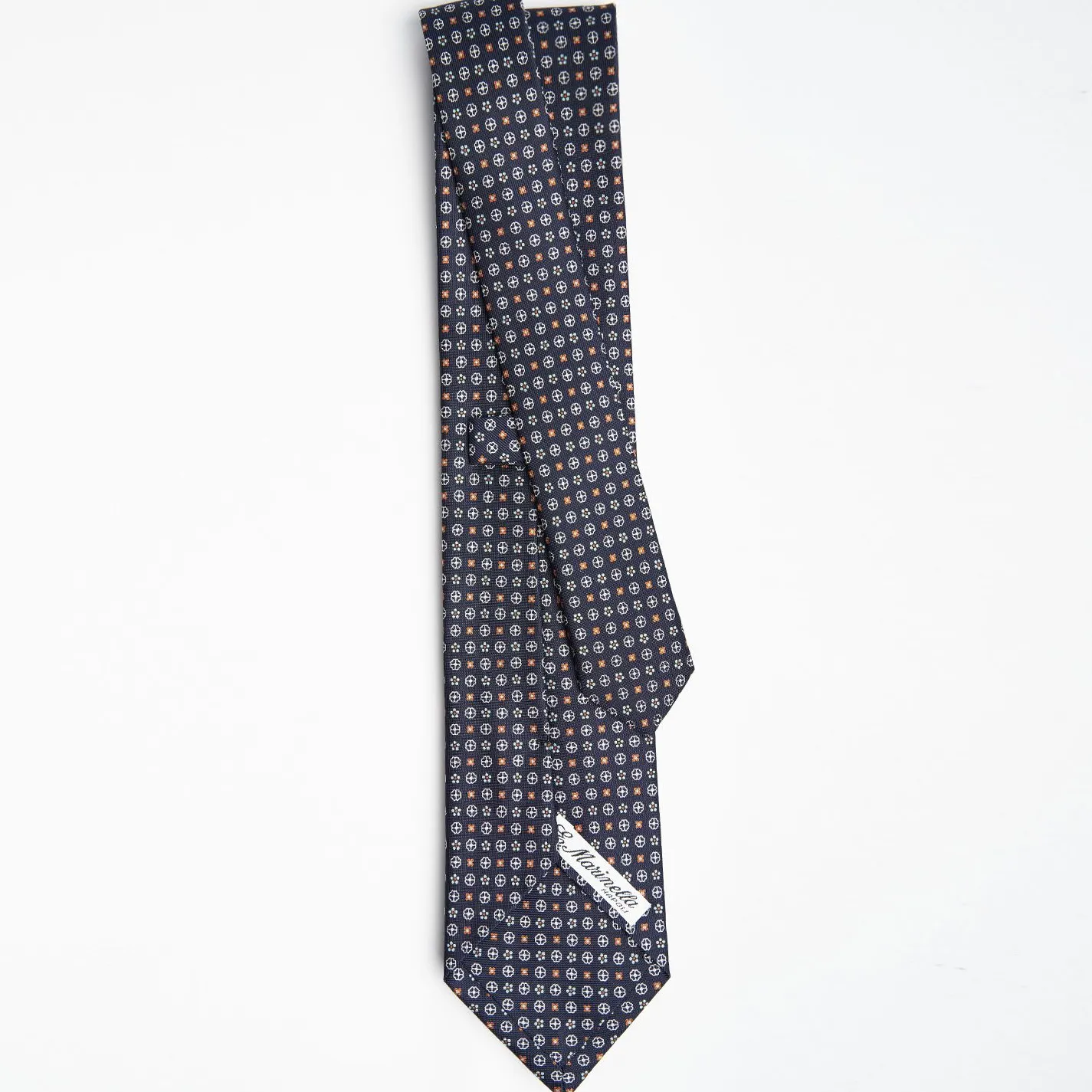 Dark Blue Sartorial Classic Silk Tie Small Flower Pattern