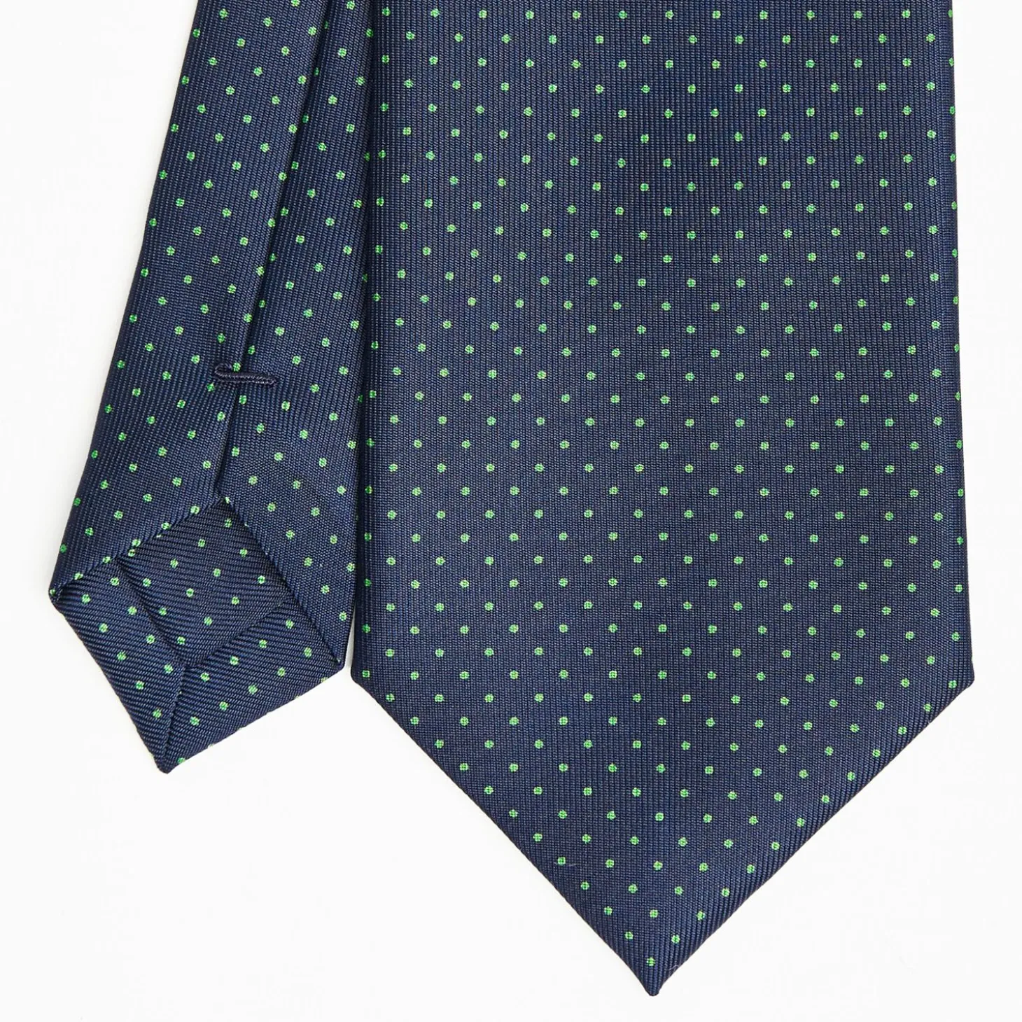 Dark Blue Sartorial Classic Silk Tie Polka Dot Pattern