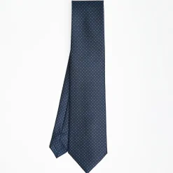 Dark Blue Sartorial Classic Silk Tie Polka Dot Pattern
