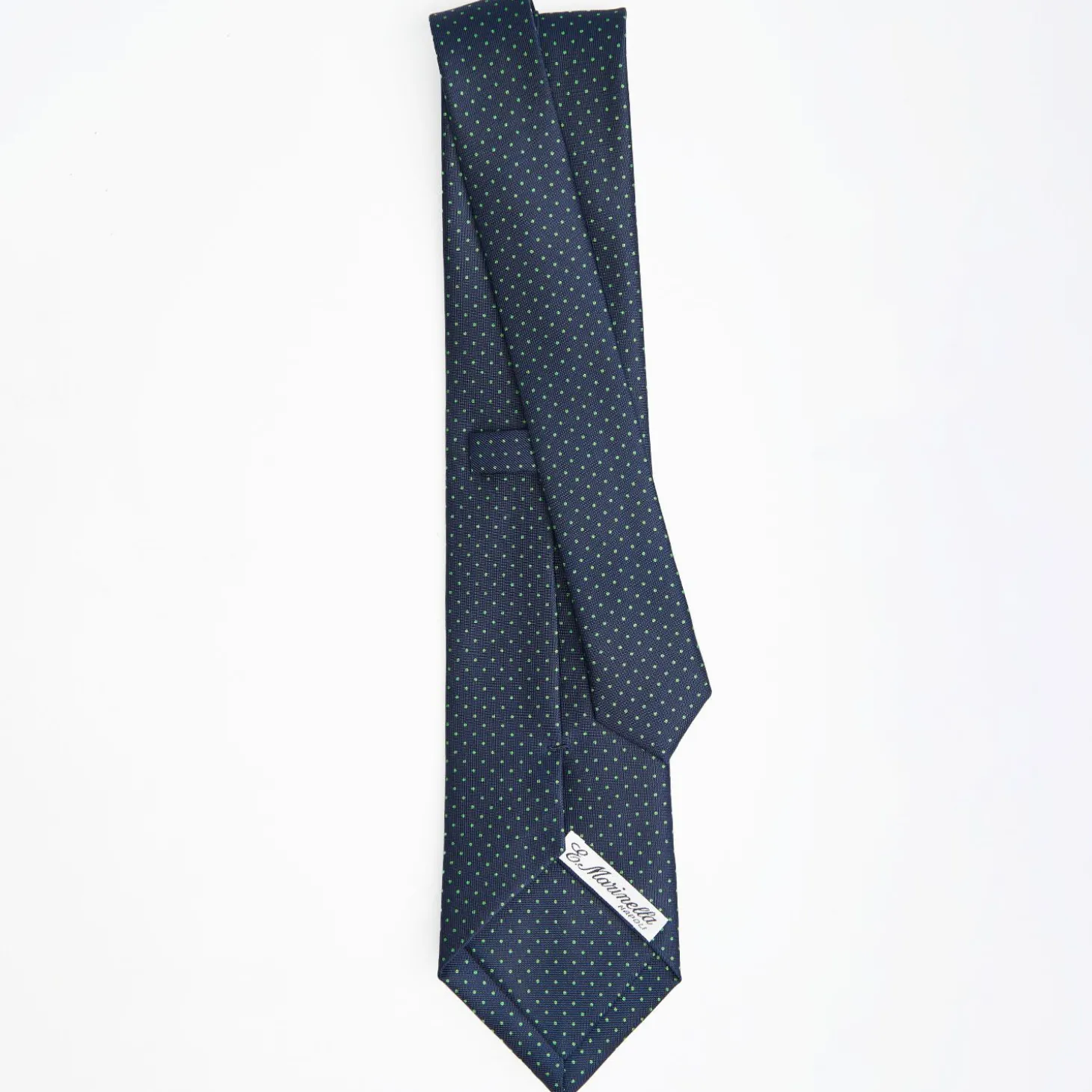 Dark Blue Sartorial Classic Silk Tie Polka Dot Pattern