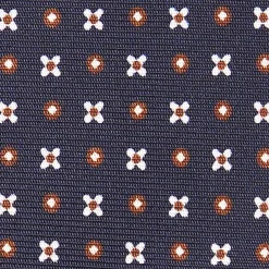Dark Blue Sartorial Classic Silk Tie Small Flower Pattern