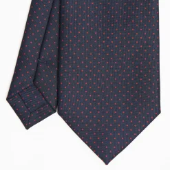 Dark Blue Sartorial Classic Silk Tie Polka Dot Pattern